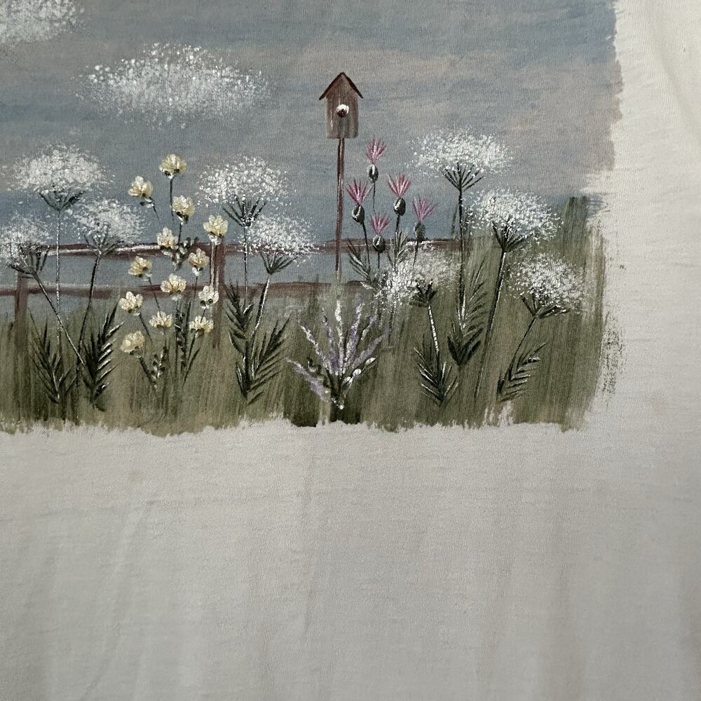 Vintage Russell T Shirt XXL USA Single Stitch Thin Cottage Core Boho Nature - Picture 12 of 15